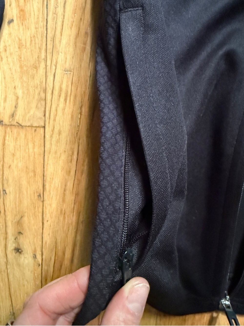 adidas Black Track Jacket with White Stripes, XS - Picture 6 of 8